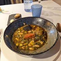stew with  vegan chorizo and morcilla at Casa Chema in Oviedo