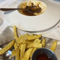 Callos de setas con patatas y salsa picante de piparras del huerto (no me dio tiempo a hacer foto antes)  at Casa Chema in Oviedo