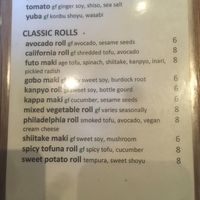 Classic Rolls at Shizen Vegan Sushi Bar in San Francisco