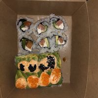 Top: Philadelphia roll // bottom: candlestick  at Shizen Vegan Sushi Bar in San Francisco