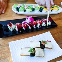 Very tasty vegan "sushi", presented well at Shizen at Shizen Vegan Sushi Bar in San Francisco