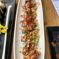 Delicious roll with tempura  at Shizen Vegan Sushi Bar in San Francisco