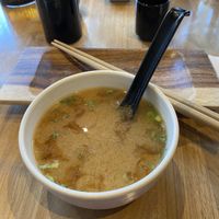 Mushroom miso soup  at Shizen Vegan Sushi Bar in San Francisco