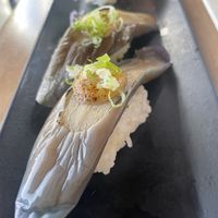 Eggplant nigiri  at Shizen Vegan Sushi Bar in San Francisco
