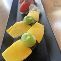 Pickled green mango nigiri  at Shizen Vegan Sushi Bar in San Francisco