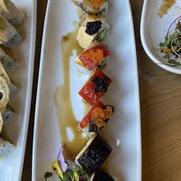 One of the many specialty rolls our group shared.   at Shizen Vegan Sushi Bar in San Francisco