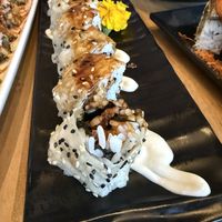 Delicious crispy tempera insides and tofu skin outside? Hidden agenda roll  at Shizen Vegan Sushi Bar in San Francisco