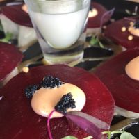 Surprise ending. It’s like Russian roulette sushi style. The one who gets the spicy one gets the same shot! at Shizen Vegan Sushi Bar in San Francisco