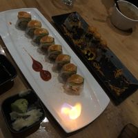 Specialty Roles: candlelight (bottom) and Prime Suspect (top)  at Shizen Vegan Sushi Bar in San Francisco