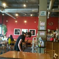 The counter is behind the pillar. at Ritual Cafe in Des Moines