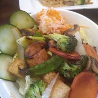 Vermicelli with tofu and vegetables (veganized) at Clay Pot in Waco