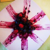 Gluten free cake with wild berries at Arcobaleno Vegetariano in Milan