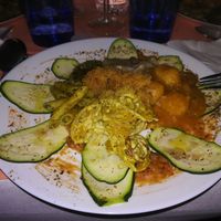 A mix of different types of pasta  at Arcobaleno Vegetariano in Milan