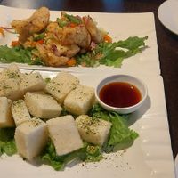 Age tofu and salt pepper mushrooms. at Jujube Tree in Astoria