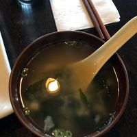 Miso soup which came with my entree. You can also choose to get a salad  at Jujube Tree in Astoria