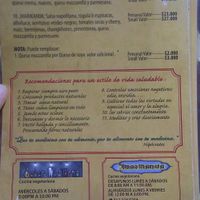 La carta at Casa Jharikanda in Barranquilla