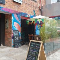 Outside at Vegan Bambú in Bogota