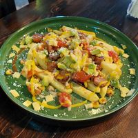 Salchipapas at Vegan Bambú in Bogota