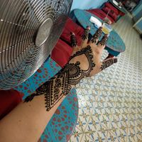 After all the Henna paste has been put on at Marrakech Henna Art Cafe in Marrakech