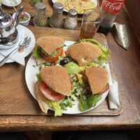 Vegan sandwich (Hummus Base)  at Marrakech Henna Art Cafe in Marrakech