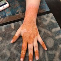 Example of vegan henna at Marrakech Henna Art Cafe in Marrakech