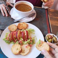 Lentilsoup, avocado toast an Henna Art at Marrakech Henna Art Cafe in Marrakech