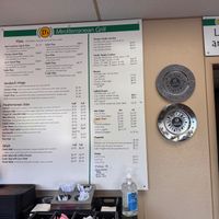 Menu board at the counter  at D's Mediterranean Grill in Waco