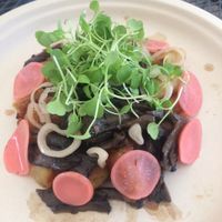 Gnocchi & mushrooms at Bistro Vonish Food Truck in Austin