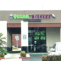 It's a bit hard to see it from the street. Slow down or you might miss it. at Vegan Galaxy in Huntington Beach
