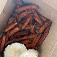 Sweet potatoe fries  at Vegan Galaxy in Huntington Beach