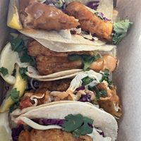 Fish tacos  at Vegan Galaxy in Huntington Beach
