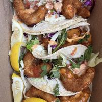 Shrimp tacos   at Vegan Galaxy in Huntington Beach