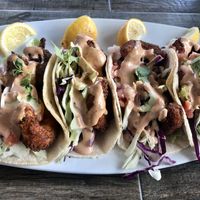 Shrimp tacos - excellent!  at Vegan Galaxy in Huntington Beach