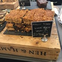 Vegan apricot flapjacks  at Royce Rolls Cafe in Bristol