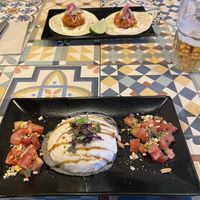 Burrata and jackfruit tacos  at VEGA - Luna in Madrid