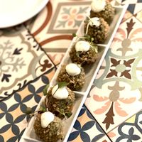 Croquetas de espinacas y "parmesano" con veganesa
de anacardos  at VEGA - Luna in Madrid