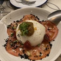Vegan burrata - option to add bread for 1 euro   at VEGA - Luna in Madrid