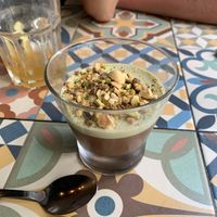 Panacotta with Chocolate and Pistaccio at VEGA - Luna in Madrid