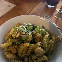 Fusilli pesto w/ crispy tofu and nuts  at VEGA - Luna in Madrid