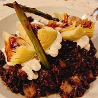 Arroz negro con alioli y calamar. at VEGA - Luna in Madrid