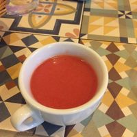 Watermelon salmorejo (appetizer) at VEGA - Luna in Madrid