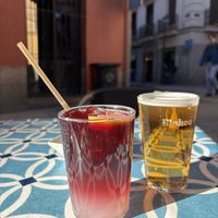Tinto de verano and beer  at VEGA - Luna in Madrid