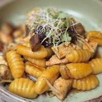 Main dish of gnocchi at VEGA - Luna in Madrid