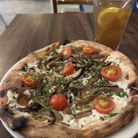 Pizza and lemonadee  at VEGA - Luna in Madrid