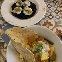 Black rice and Korma curry at VEGA - Luna in Madrid