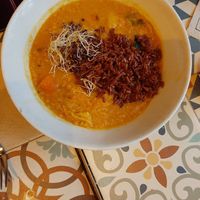 Lentil Dal with red rice at VEGA - Luna in Madrid