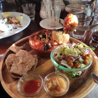 Malai Kofta with naan and salad, tasty!! at Hagedis in The Hague