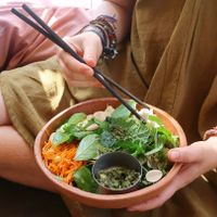 Choose your own salad at Shantaram Raw in Arambol