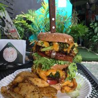 Big burger  at Rincon Veganx in Merida