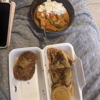 curry, flatbread, and dumplings i devoured.  at Thai Haven in Winter Haven
